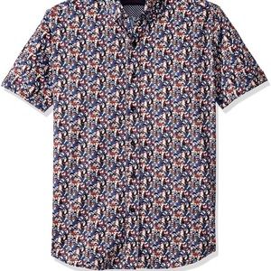 Robert Graham cotton button down short sleeve shirt size Medium tailored fit